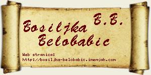 Bosiljka Belobabić vizit kartica